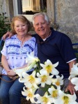Picture of Rick and Shirley Griffin with lilies